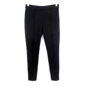 LOFT Ann Taylor Black Ponte Skinny Ankle Crop Pants Seamed Mid Rise